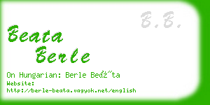 beata berle business card